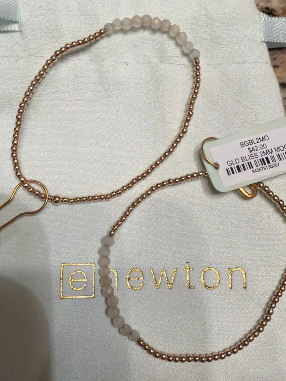 enewton Gold Beaded Bracelet Set with White Moonstone Beads (cross posted)